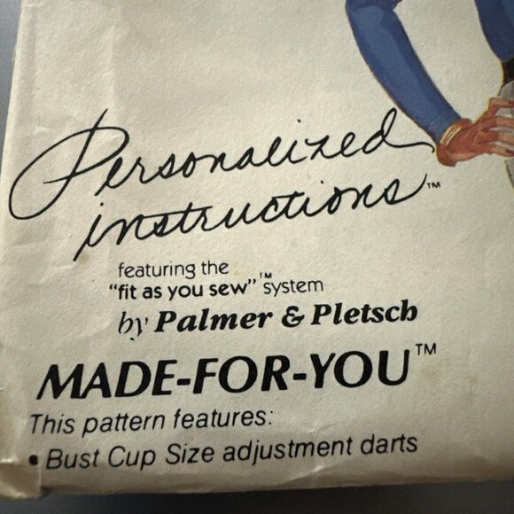 Vintage 80s McCalls 7883 Blouse Top Shirt Size 12 Sewing Pattern Women Cut - Picture 4 of 5